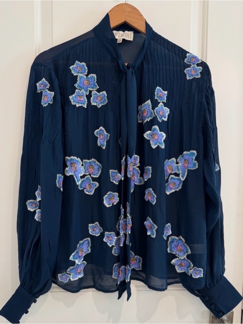 La Fuori Floral Embellished Blouse